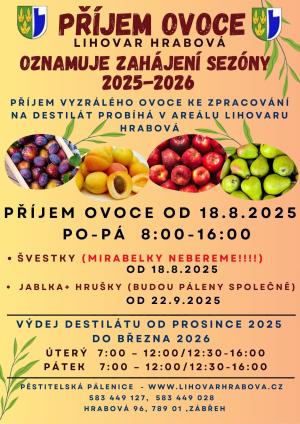 Příjem zralého ovoce pro destilaci